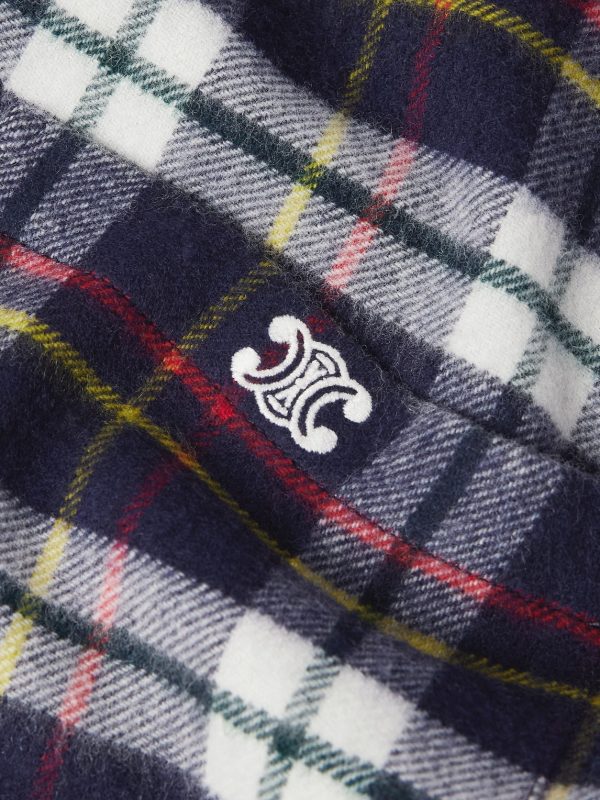 Logo-Embroidered Checked Wool-Flannel Shirt - CU Logo-Embroidered Checked Wool-Flannel Shirt - CU
