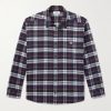 Logo-Embroidered Checked Wool-Flannel Shirt Logo-Embroidered Checked Wool-Flannel Shirt