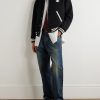 Teddy Triomphe Leather-Trimmed Wool-Blend Varsity Jacket - OU Teddy Triomphe Leather-Trimmed Wool-Blend Varsity Jacket - OU