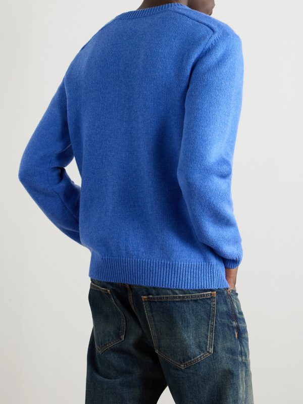 Logo-Embroidered Wool and Cashmere-Blend Sweater - BK Logo-Embroidered Wool and Cashmere-Blend Sweater - BK