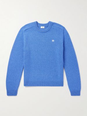 Logo-Embroidered Wool and Cashmere-Blend Sweater Logo-Embroidered Wool and Cashmere-Blend Sweater