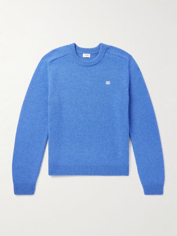 Logo-Embroidered Wool and Cashmere-Blend Sweater Logo-Embroidered Wool and Cashmere-Blend Sweater