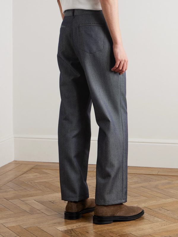 Straight-Leg Wool and Mohair-Blend Jeans - BK Straight-Leg Wool and Mohair-Blend Jeans - BK