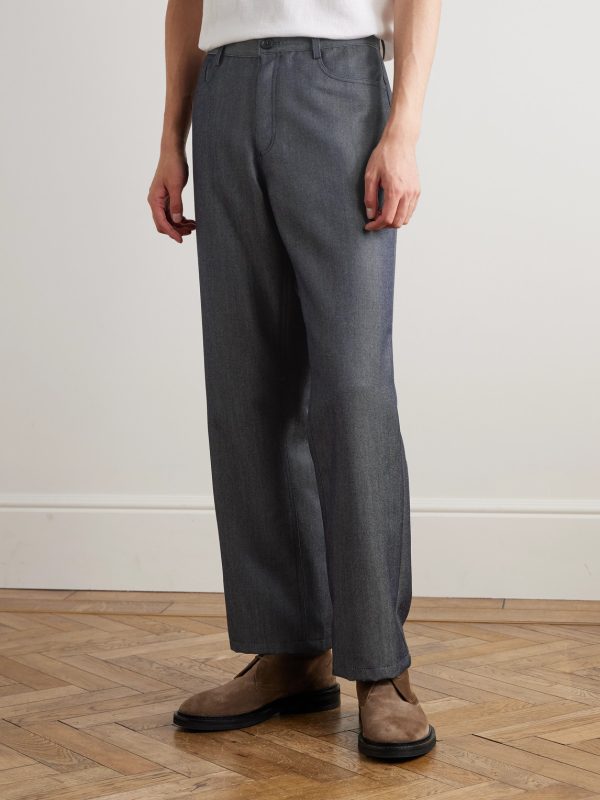 Straight-Leg Wool and Mohair-Blend Jeans - FR Straight-Leg Wool and Mohair-Blend Jeans - FR