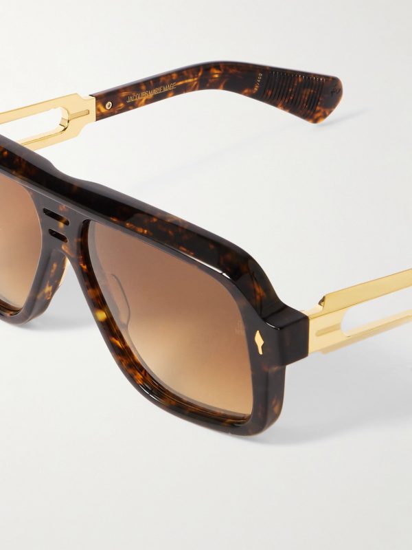 Glenn Gould Fugue Aviator-Style Tortoiseshell Acetate and Gold-Tone Sunglasses - CU Glenn Gould Fugue Aviator-Style Tortoiseshell Acetate and Gold-Tone Sunglasses - CU
