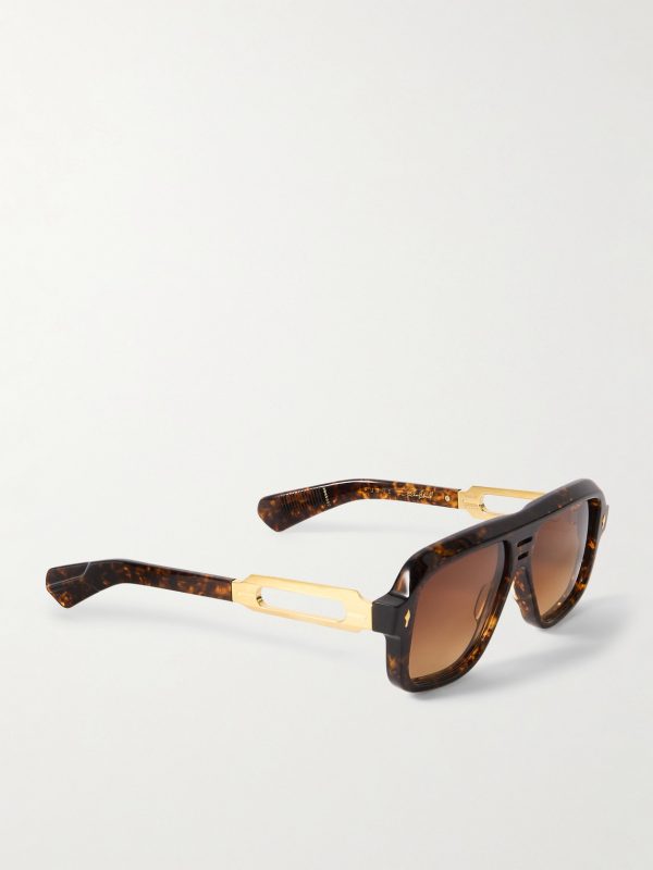 Glenn Gould Fugue Aviator-Style Tortoiseshell Acetate and Gold-Tone Sunglasses - FR Glenn Gould Fugue Aviator-Style Tortoiseshell Acetate and Gold-Tone Sunglasses - FR