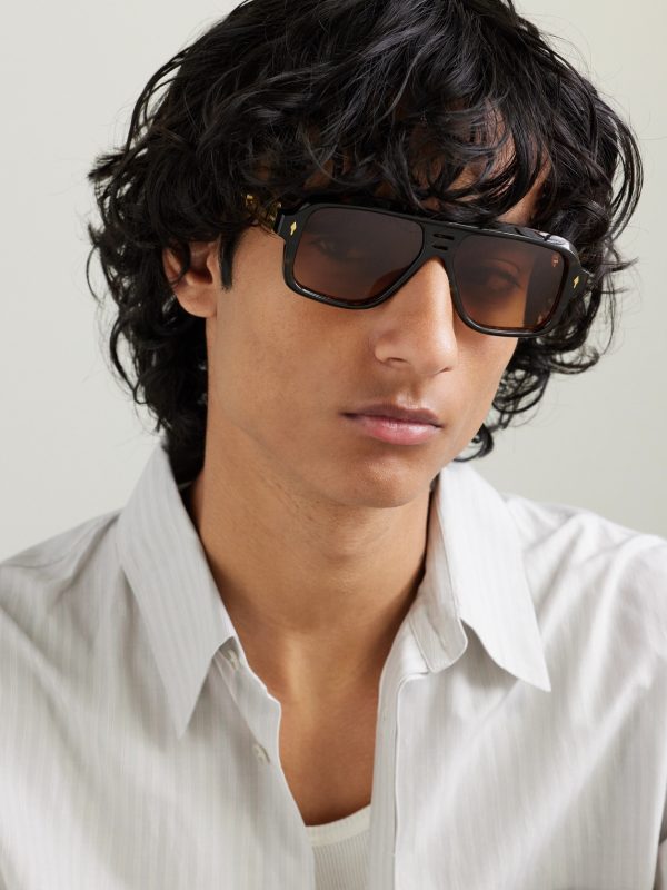 Glenn Gould Fugue Aviator-Style Tortoiseshell Acetate and Gold-Tone Sunglasses - OU Glenn Gould Fugue Aviator-Style Tortoiseshell Acetate and Gold-Tone Sunglasses - OU