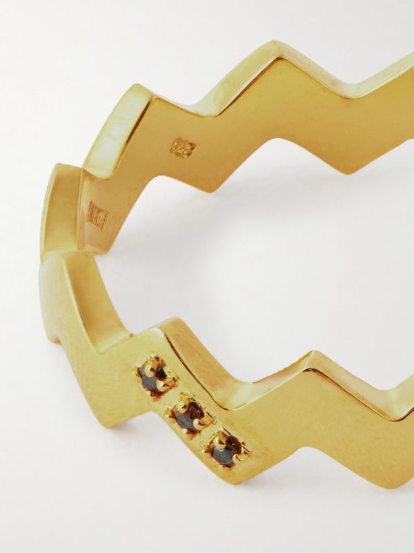 Snake Gold-Plated Diamond Ring - CU Snake Gold-Plated Diamond Ring - CU
