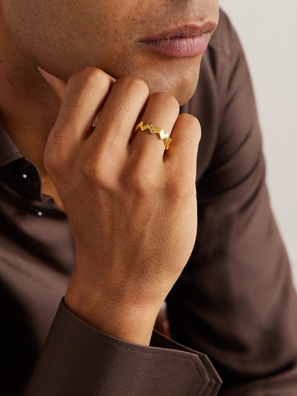 Snake Gold-Plated Diamond Ring - OU Snake Gold-Plated Diamond Ring - OU