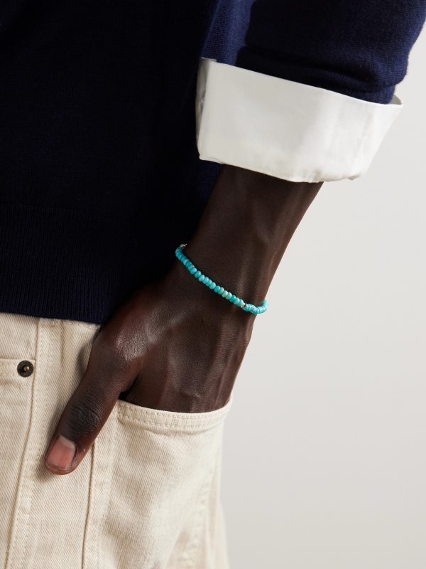 Circle4 Sterling Silver and Turquoise Beaded Bracelet - E1