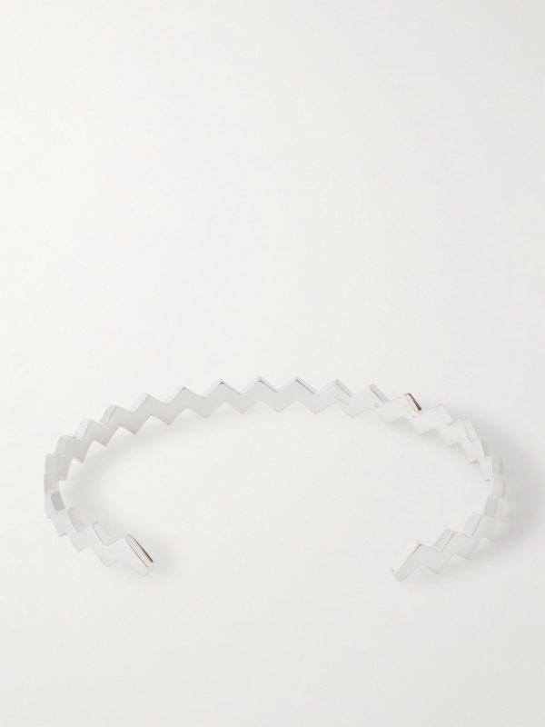 Snake Sterling Silver Diamond Cuff - BK