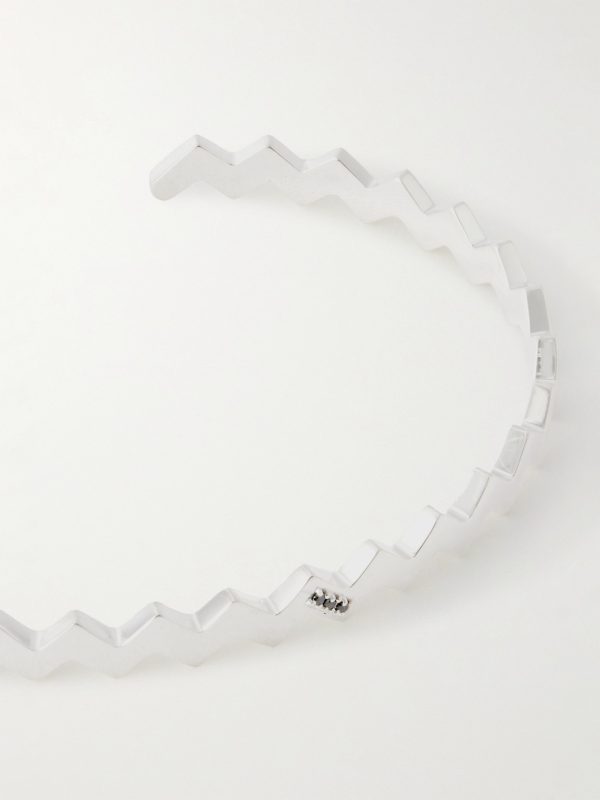 Snake Sterling Silver Diamond Cuff - CU