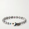 Sterling Silver, Jasper and Shell Beaded Bracelet - BK Sterling Silver, Jasper and Shell Beaded Bracelet - BK