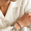 Sterling Silver, Jasper and Shell Beaded Bracelet - OU Sterling Silver, Jasper and Shell Beaded Bracelet - OU