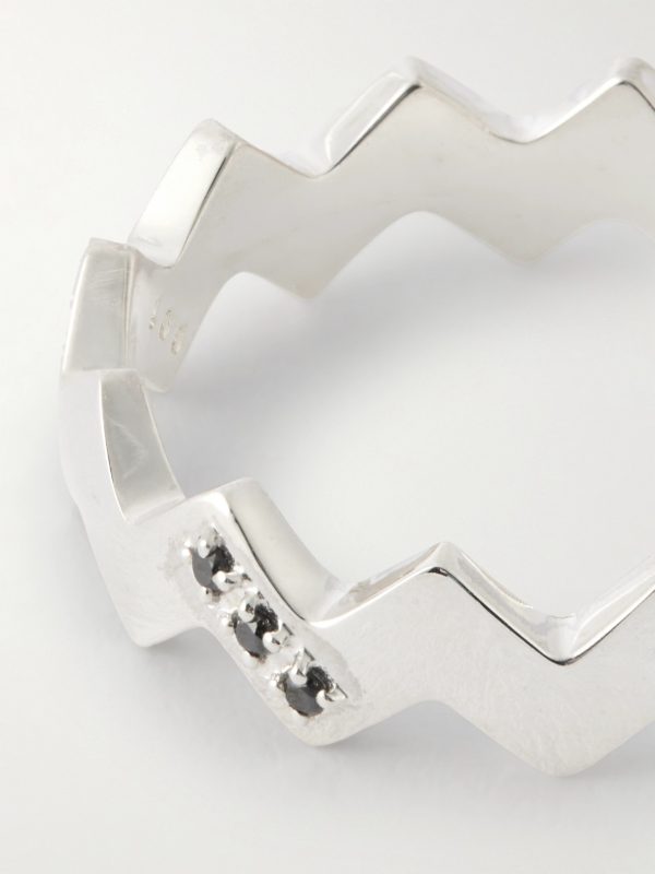 Snake Sterling Silver Diamond Ring - CU