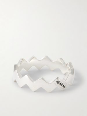 Snake Sterling Silver Diamond Ring