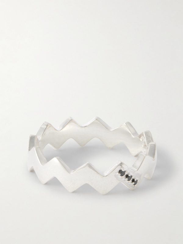 Snake Sterling Silver Diamond Ring