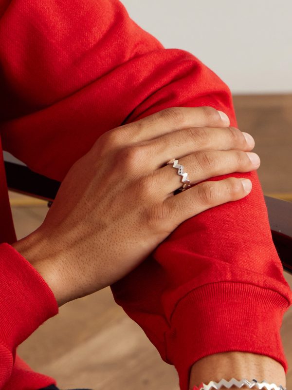 Snake Sterling Silver Diamond Ring - OU