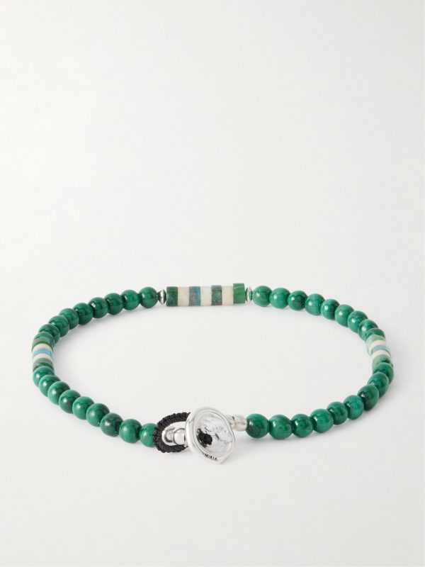 Sterling Silver Malachite Bracelet - BK Sterling Silver Malachite Bracelet - BK