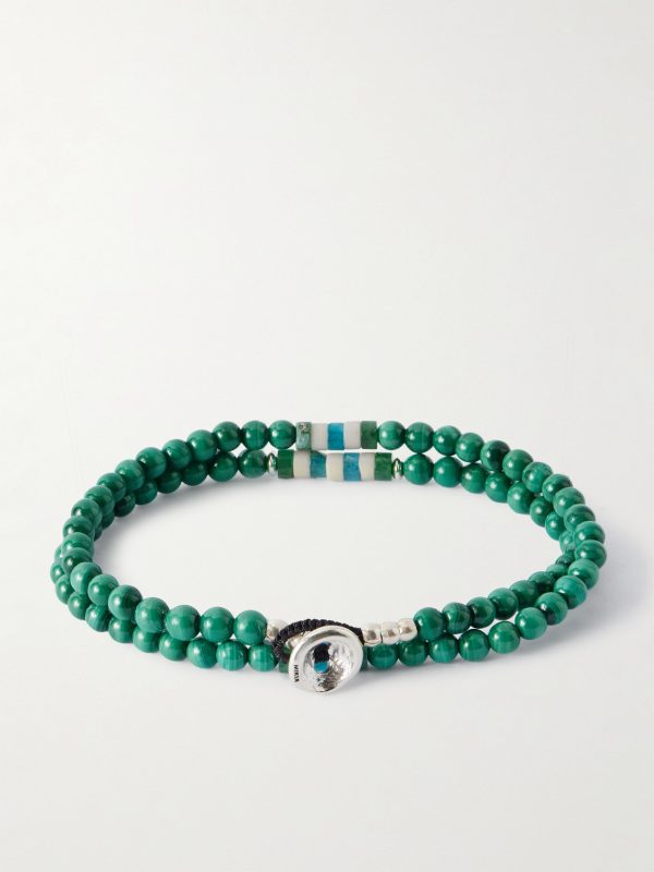 Sterling Silver Malachite Bracelet - BK Sterling Silver Malachite Bracelet - BK