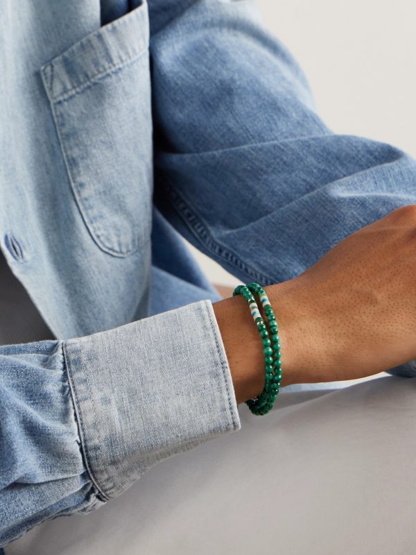 Sterling Silver Malachite Bracelet - OU Sterling Silver Malachite Bracelet - OU