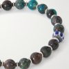 Sterling Silver, Chrysocolla and Shell Beaded Bracelet - CU