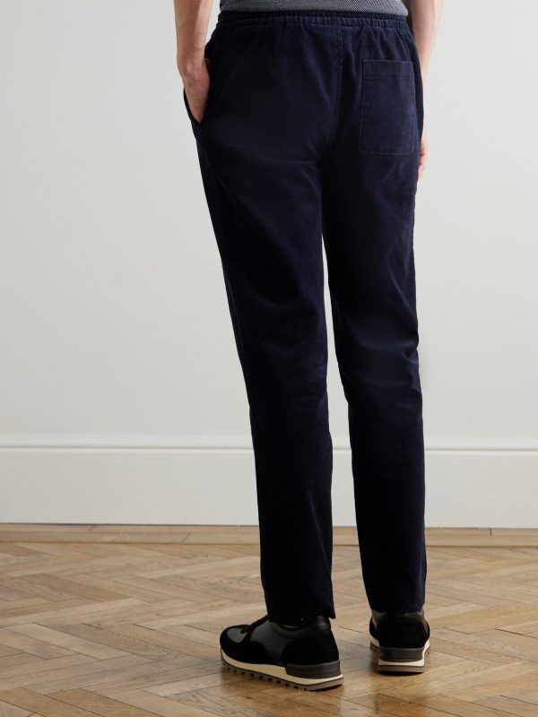 Edwin Tapered Cotton-Corduroy Drawstring Trousers - BK Edwin Tapered Cotton-Corduroy Drawstring Trousers - BK