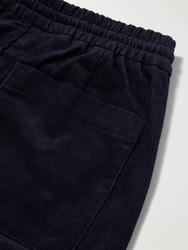 Edwin Tapered Cotton-Corduroy Drawstring Trousers - CU Edwin Tapered Cotton-Corduroy Drawstring Trousers - CU