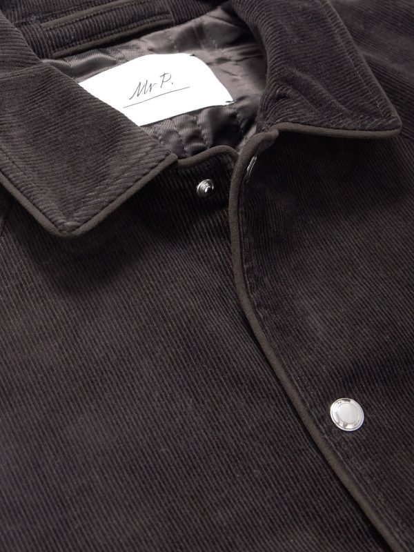 Suede-Trimmed Cotton-Corduroy Varsity Jacket - CU Suede-Trimmed Cotton-Corduroy Varsity Jacket - CU
