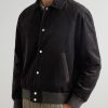 Suede-Trimmed Cotton-Corduroy Varsity Jacket - FR Suede-Trimmed Cotton-Corduroy Varsity Jacket - FR
