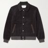 Suede-Trimmed Cotton-Corduroy Varsity Jacket Suede-Trimmed Cotton-Corduroy Varsity Jacket