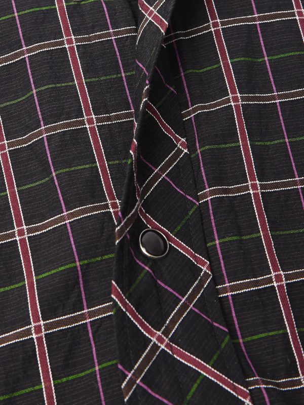 Checked Textured-Cotton Western Shirt - CU Checked Textured-Cotton Western Shirt - CU