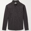 Checked Textured-Cotton Western Shirt Checked Textured-Cotton Western Shirt