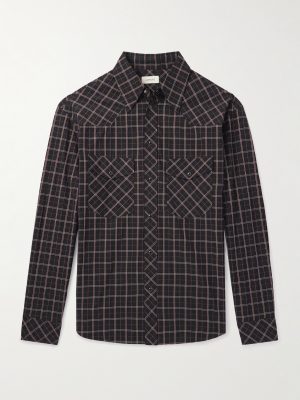 Checked Textured-Cotton Western Shirt Checked Textured-Cotton Western Shirt