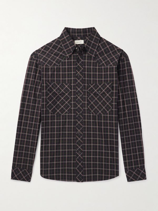 Checked Textured-Cotton Western Shirt Checked Textured-Cotton Western Shirt