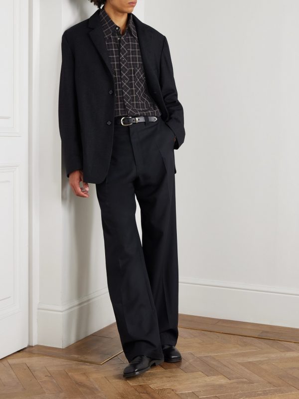 Checked Textured-Cotton Western Shirt - OU Checked Textured-Cotton Western Shirt - OU