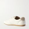 Suede-Trimmed Leather Sneakers - BK Suede-Trimmed Leather Sneakers - BK