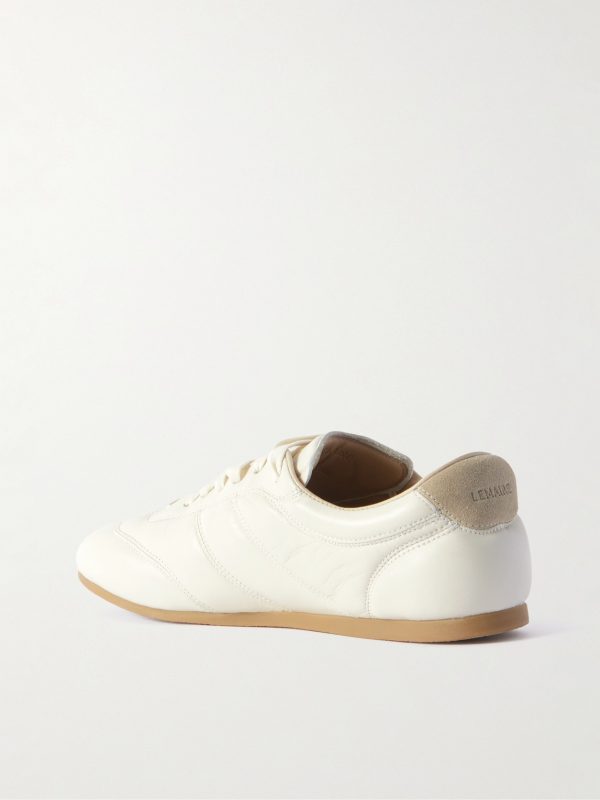 Suede-Trimmed Leather Sneakers - BK Suede-Trimmed Leather Sneakers - BK