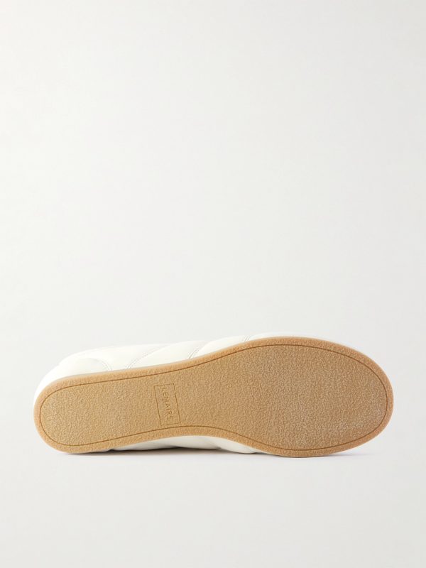 Suede-Trimmed Leather Sneakers - E1 Suede-Trimmed Leather Sneakers - E1