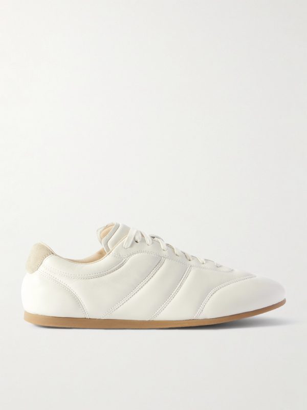 Suede-Trimmed Leather Sneakers Suede-Trimmed Leather Sneakers