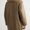 Plush-Trimmed Padded Cotton-Canvas Coat - BK