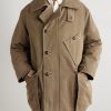 Plush-Trimmed Padded Cotton-Canvas Coat - E2