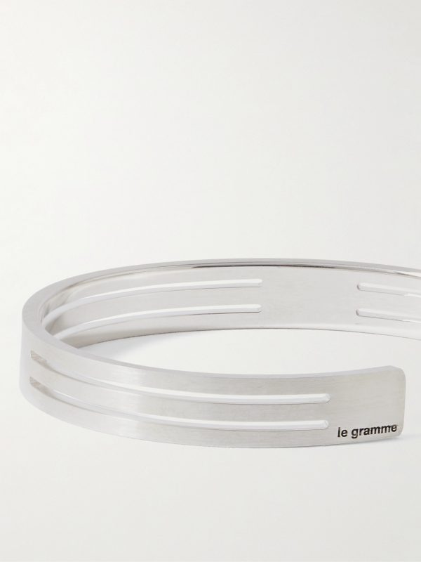 19g Punched Ribbon Recycled Sterling Silver Cuff - CU 19g Punched Ribbon Recycled Sterling Silver Cuff - CU