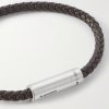 7g Sterling Silver and Leather Cable Bracelet - CU