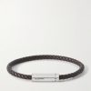 7g Sterling Silver and Leather Cable Bracelet