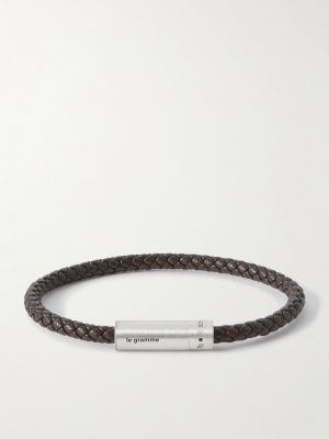 7g Sterling Silver and Leather Cable Bracelet 7g Sterling Silver and Leather Cable Bracelet