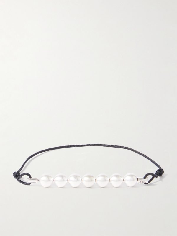 13g Beaded Sterling Silver and Cord Bracelet 13g Beaded Sterling Silver and Cord Bracelet