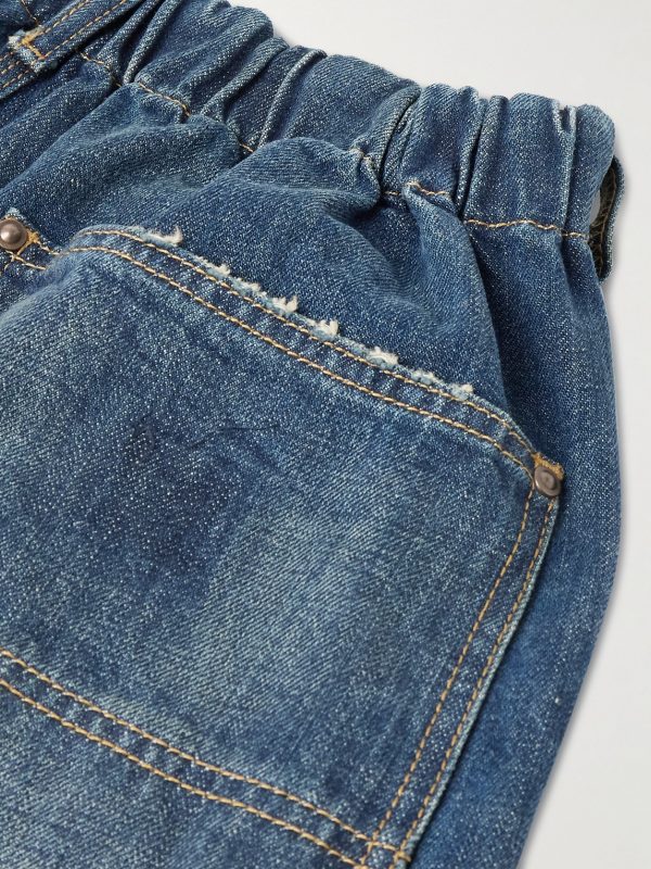 Wide-Leg Distressed Jeans - CU