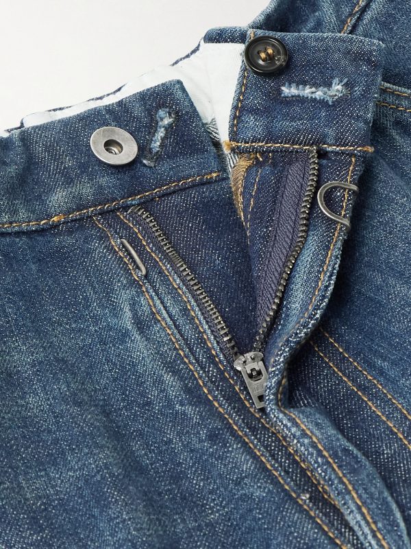 Wide-Leg Distressed Jeans - E1
