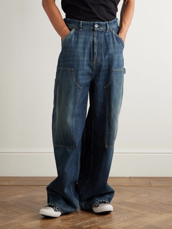 Wide-Leg Distressed Jeans - FR